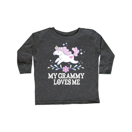 

Inktastic Grammy Loves Me Unicorn Girls Gift Toddler Toddler Girl Long Sleeve T-Shirt