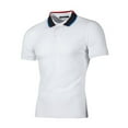 thumbnail image 3 of Men's Shirts Fashion Personality Men's Summer Casual Slim Short Sleeve T Shirt Blouse White qILAKOG Size L, 3 of 5