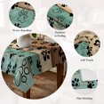 thumbnail image 5 of Turquoise Dog Paws Table Cloth Waterproof Tablecloths, Farmhouse Vintage Modern Green Brown Wood Tablecloth Dining Table Cover for Kitchen Party Tabletop Outdoor, Rectangle Tablecloth 54x108 Inch, 5 of 9