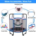 thumbnail image 7 of YORIN Trampoline for Kids, 55'' Toddler Mini Trampoline with Enclosure Net, Basketball Hoop, 4.5FT Indoor/Outdoor Kids Trampoline with Swing, Adjustable Gymnastics Bars, Gifts for Boys Girls, 500LBS, 7 of 7