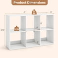 thumbnail image 3 of Costway 6-Cube Open Bookshelf with Anti-tip Kits Home Modern Style Storage Shelf for Study White, 3 of 10