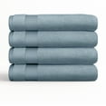 thumbnail image 6 of Noble Linens 4 Piece Farmhouse Cotton Bath Towel Set, Light Blue, 6 of 12