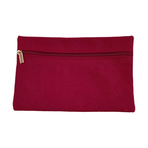 Bolsillo lateral cosido para guardar la cartera, diseño con cremallera, material de lona adecuado para Rojo oscuro