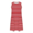 thumbnail image 5 of LYEAA Womens Casual Dresses with Pockets Plus Size Crew Neck Sleeveless Midi Dresses Striped Dressy Pullover Dresses Comfort Vacation Dresses Red XL, 5 of 6