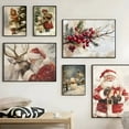 thumbnail image 2 of Vintage Christmas Wall Poster Santa Claus Retro Merry Xmas Winter Art Print for Home Holiday Decor, UNFRAMED 12x18, 2 of 6