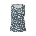 thumbnail image 3 of Picia Blue Flower Pattern Women's Workout Tank Top,Breathable Activewear,Slim Fit Athletic Top,Versatile Workout Moisture-wicking top-Large, 3 of 9