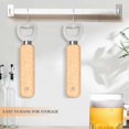 thumbnail image 5 of Abridor de botellas de cerveza de 3 piezas, de madera y acero inoxidable con mango., 5 of 5