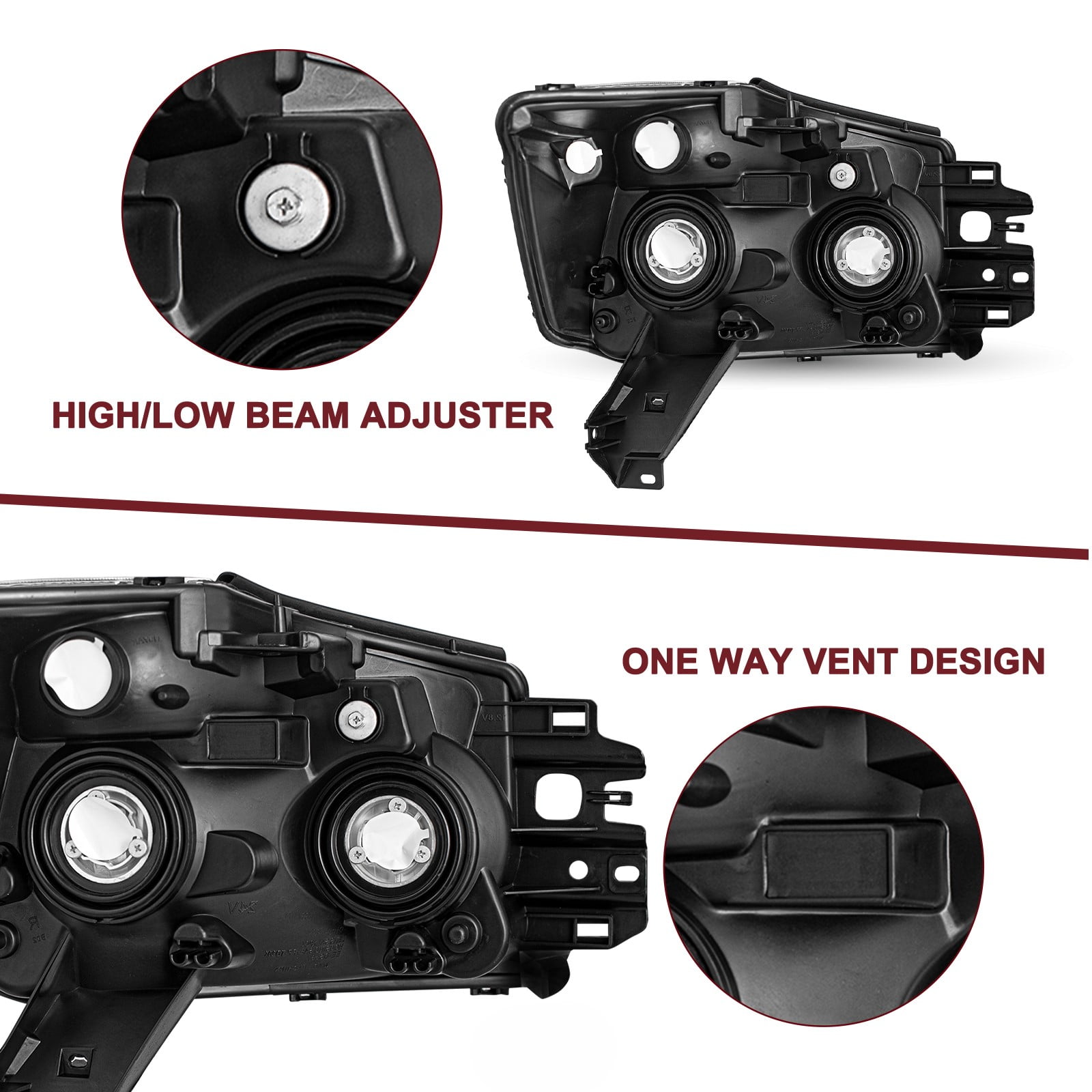 Bryght Halogen Headlights Fits 2004-2015 Nissan Titan, 2004-2007 Nissan Armada 1 Pack