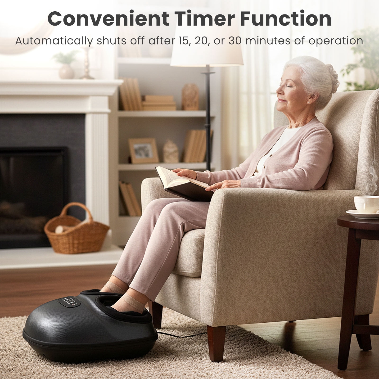 Gymax Shiatsu Foot Massager Machine w/ 2-Level Heat 3-Level Deep-Kneading Timer