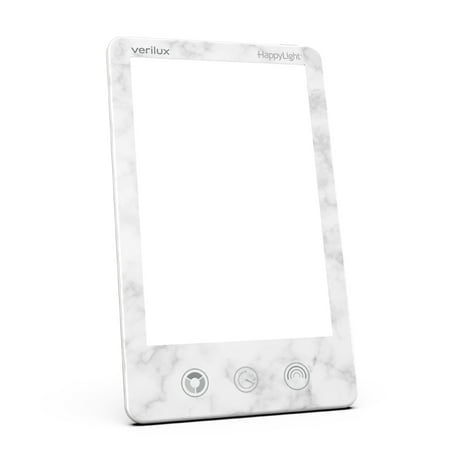 Verilux HappyLight Luxe - Light Therapy Lamp with 10,000 Lux, UV-Free, LED Bright White Light with Adjustable Brightness, Color, Countdown Timer, & Stand - Boost Mood, Sleep, Focus (White Marble)