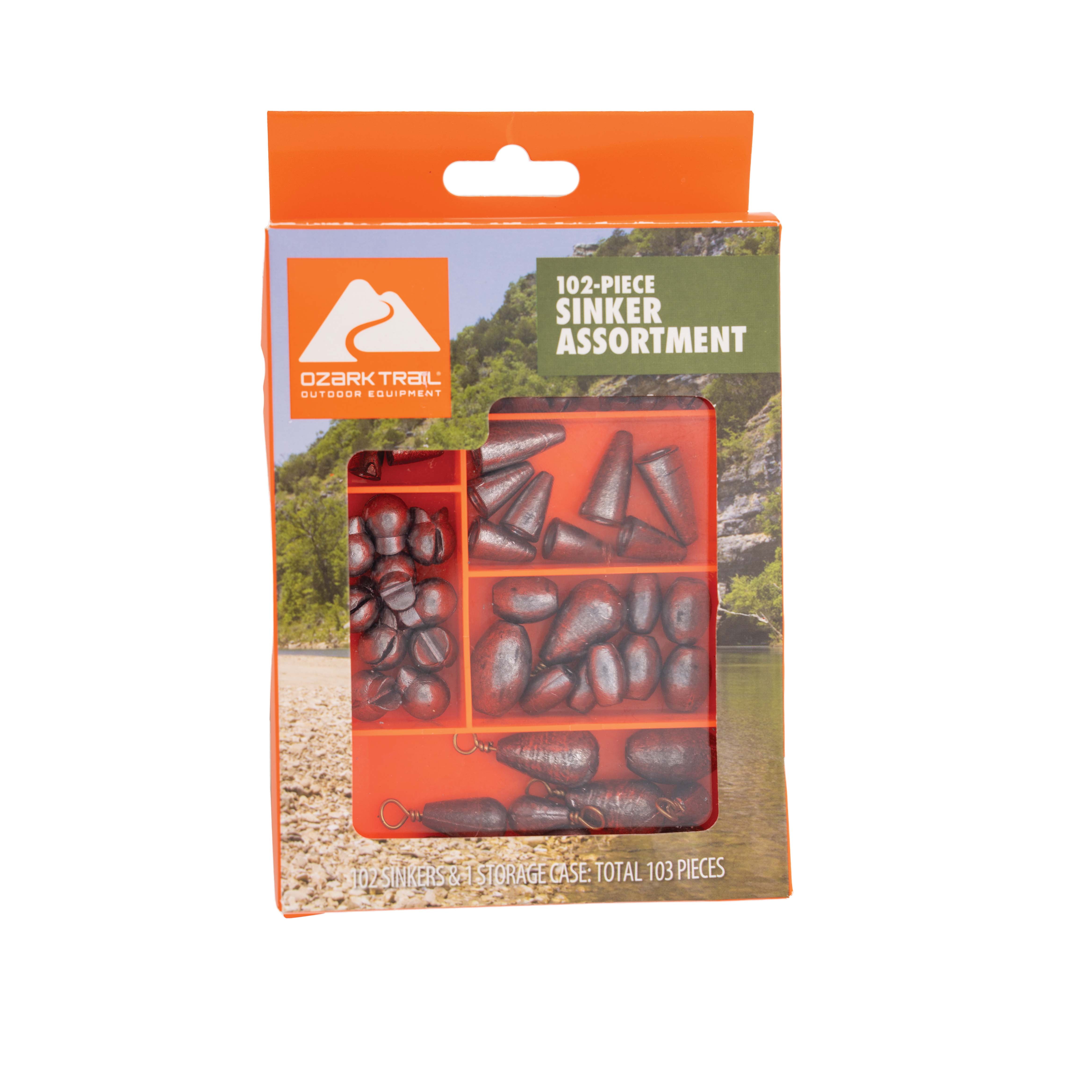 Ozark Trail Worm Weights 64 Piece Assorted Sinker Pack with