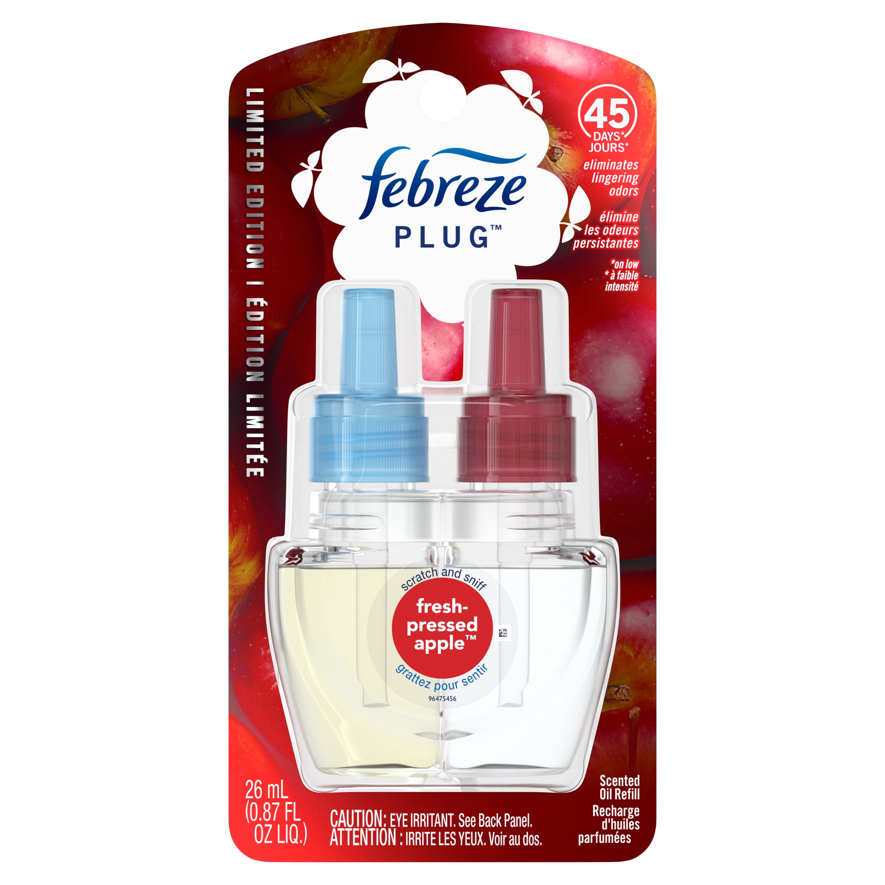 Febreze Plug Scented Oil Refill, FreshPressed Apple, 1 count Walmart