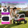 thumbnail image 4 of Extra Large Dog Stroller – Folds Flat, 160 Lbs Capacity Pet Stroller Wagon with 360° Rotating Front Wheels, Adjustable Handle, Ventilated Mesh & Storage Pocket, Easy Clean, 4 of 15