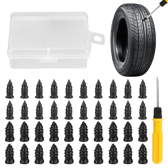 KoRwelex 40pcs Tire Repair Rubber Nail Tire Plug Kit, Fast Tyre Repair Screws Kit, for Car Motorcycle Truck ATV