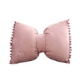 thumbnail image 2 of 1 funda de almohada de gamuza sintética con lazo peludo para dormitorio, sofá y sala de estar., 2 of 6