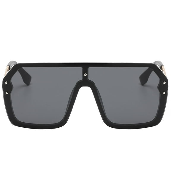 OWL Oversized Sunglasses for Women Men UV400 Lens Metal Arm Top Rimless Eyewear