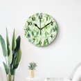 thumbnail image 4 of 16 Inch Wall Clock Battery Operated Silent Clock Decorative for Office, Kitchen, Outdoor, Living Room，Green Watercolor Effect Branches and Leaves Modern Natural Exquisite, 4 of 4