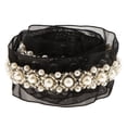 thumbnail image 1 of 1 yarda de perlas con de encaje de malla de ajuste de la cinta para coser la boda vestido de novia decoración negro Zulema Cinta de perlas, 1 of 7