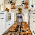 thumbnail image 2 of Halloween Kitchen Rugs and Mats Set of 2,Scary Halloween Pumpkin Skeleton Ghost Floor Mats,Non-Slip Washable Anti-Fatigue Kitchen Floor Mats for Kitchen Halloween Decor 17x30+17x47In Orange, 2 of 6