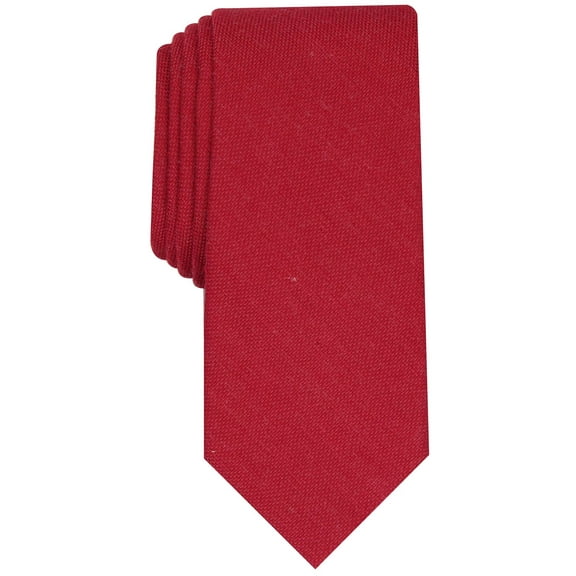 Bar III Men's Neck Tie Tomato One Dunbar Solid Skinny Slim   Red One Size