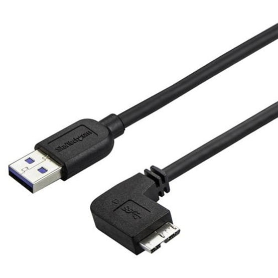 StarTech 1m (3ft) Slim Micro USB 3.0 Cable - M/M - Right-Angle Micro-USB
