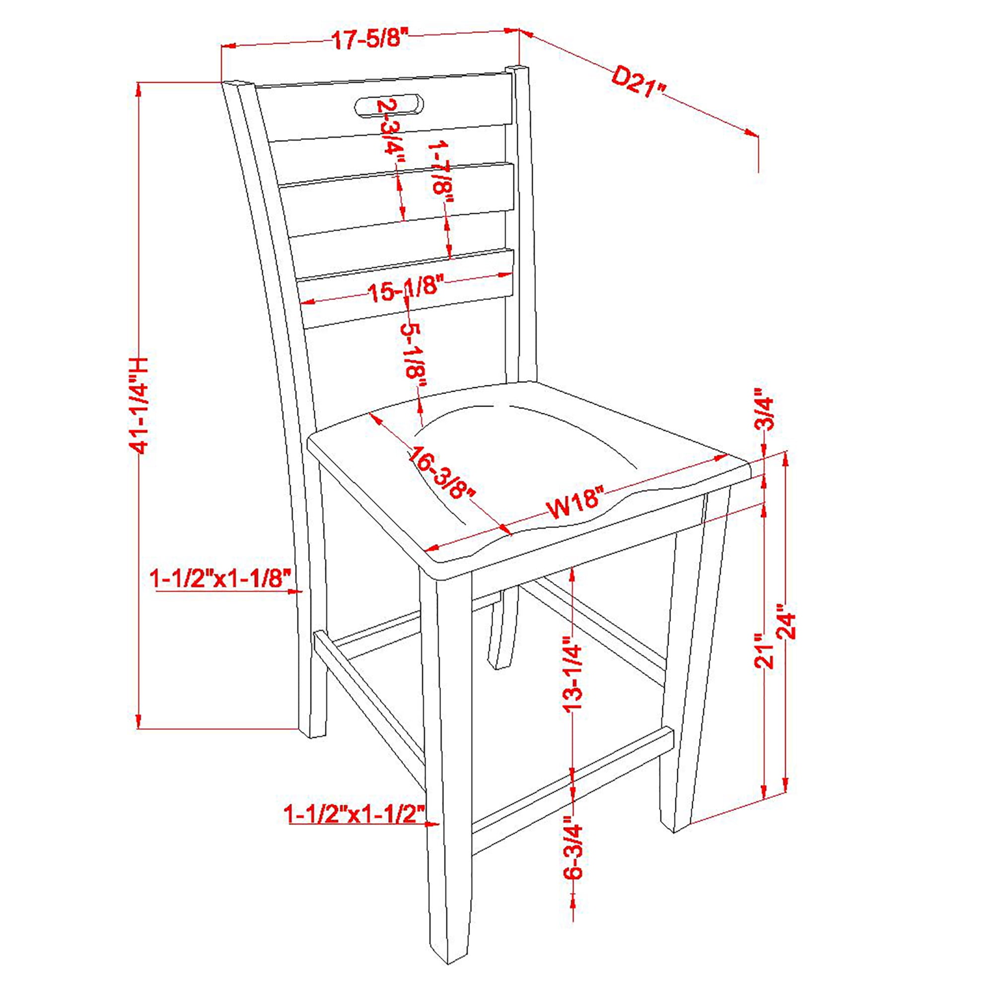 Furniture of America Donia Wood Counter Chair- Set of 2, Light Gray