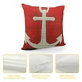 thumbnail image 4 of Awypu  White Anchor Throw Pillow Cover Sail Boat Equipment Marine Ocean Nautical Ship Red Background Pillow Case Decorative Men Women Boy Girl Room Cushion Cover for Home Couch Bed, 4 of 5
