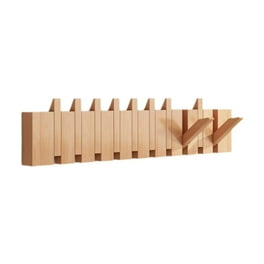 Porte-manteau Mural Extensible En Bois Massif Avec Pinces à