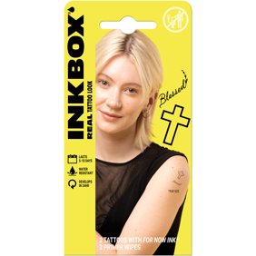 Inkbox Temporary Tattoos, Blessed   Cross, 2 Pack