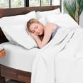 thumbnail image 1 of Hotel Sheets Direct Draps 100 % Bambou - Ensemble Drap et Taie d'Oreiller Format Simple TG - Rafraîchissants, Ensembles de Literie 3 Pcs - Blanc, 1 of 2
