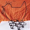 thumbnail image 4 of Dispensador de huevos Skelter, estante de metal con forma de pollo, soporte para huevos, cesta de almacenamiento de huevos, soporte para huevos vintage para cocina casera (negro), 4 of 5