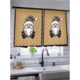 thumbnail image 5 of Sheer Curtains 54 Inch Length, Christmas Gnomes Semi Sheer Curtains Light Filtering Window Treatment, Winter Xmas Snowflakes Textured Yellow Privacy Voile Drapes for Living Room Bedroom 52x54 Inch, 5 of 7