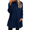 thumbnail image 3 of NMMUED Womens Sherpa Pullover Mock Neck Sweatshirt Women Fuzzy Sweatshirt Long Sweatshirts for Women Warm Sweatshirts for Women Womens Long Sleeve Tops Mock Turtleneck Sweatshirt Women Navy XL, 3 of 9