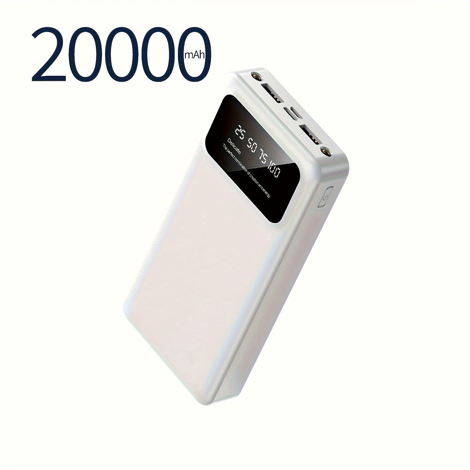 General 10000/20000mAh High-capacity Portable Power Bank, 5V2.1A Portable USB Charger, Compatible with Android/iPhone Devices(2*USB Output, Type-c, Micro), with LED And Digital Display