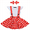 White+Red, variant on Polka Dots Tutu Outfit for Baby Girl Princess 1st Birthday Party Dress up with Overall Suspender Skirt and Headband 6-12 Months White+Red
