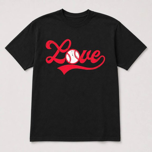Baseball Love Graphic T-Shirt, Unisex Classic Fit, Cotton Blend, 180 GSM, Front-Centered Design
