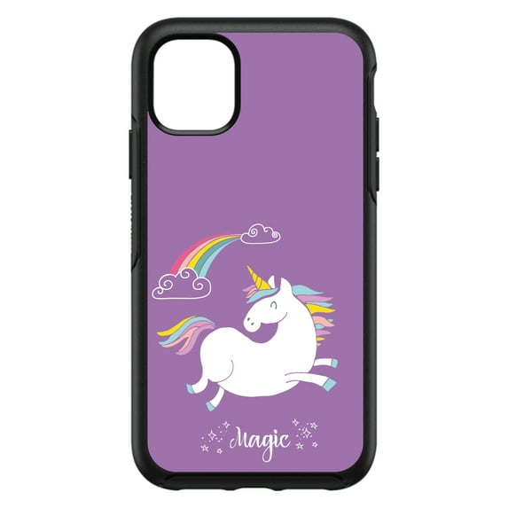 DistinctInk Custom SKIN / DECAL compatible with OtterBox Symmetry for iPhone 11 Pro (5.8" Screen) - Unicorn - Rainbown - Magic - Purple