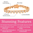 thumbnail image 3 of Cate & Chloe Donna 18k Rose Gold Plated Heart Bracelet with Simulated Diamond Crystals for Women, 3 of 6