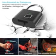 thumbnail image 5 of Cadenas à Empreinte Digitale Cadenas Intelligent avec Biométrie Sans Clé Résistant à l'Eau Charge USB, 5 of 5