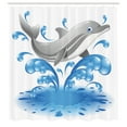 thumbnail image 3 of Ambesonne Dolphin Shower Curtain, Animal Sealife Cartoon, 69"Wx70"L, Blue Grey, 3 of 5