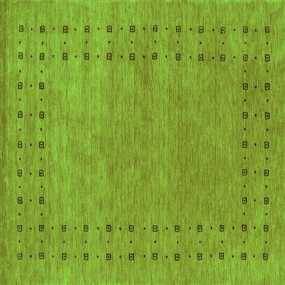 Ahgly Company Indoor Square Abstract Green Contemporary Area Rugs, 6' Square