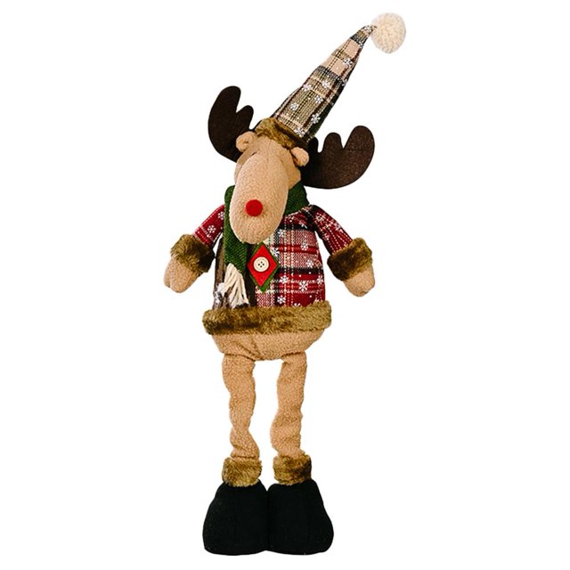 Lindas muñecas navideñas piernas largas adornos navideños para año nuevo (alce)