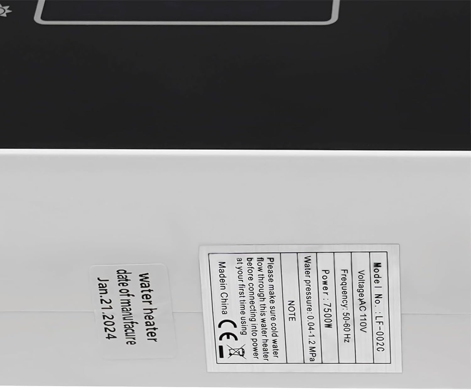 5500W 110V Instant Electric Tankless Water Heater, Wall Mounted Electric Instant Hot Water Heater, 2 Modes, Touch & Remote Control, IPX4 Waterproof & Anti-dry Burn Protection, 30-55℃/86-131°F (Black)