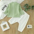thumbnail image 5 of Toddler Boys Girls Long Sleeve Solid Tops Button Up T Shirt Pants Outfits, 5 of 5