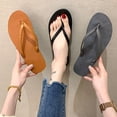 thumbnail image 3 of XIMIN Vegan Leather Flip Flops for Women Footwear - Memory Foam Flats Sandals for Women 2025 - Lightweight Sandals Summer Beach Essentials Slides (8.5, Black), 3 of 7
