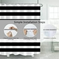 thumbnail image 6 of White Black Shower Curtain for Bathroom Boho Waterproof Shower Curtains Cloth with Hooks Bohemian Stripe Fabric Home Bath Decor Curtain 36x72 inches, 6 of 6