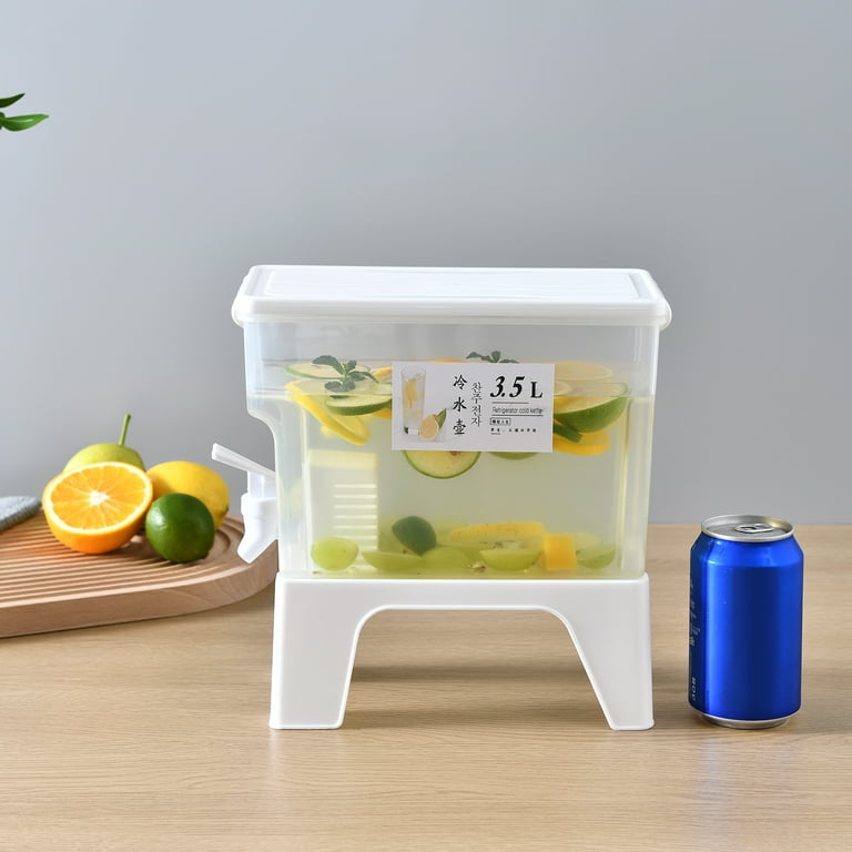 Rotary Cold Kettle with Faucet Put Refrigerator Fruit Teapot Three-grid Cold Water Bucket Cold Water Bucket Large Capacity, Size: Square Low Section