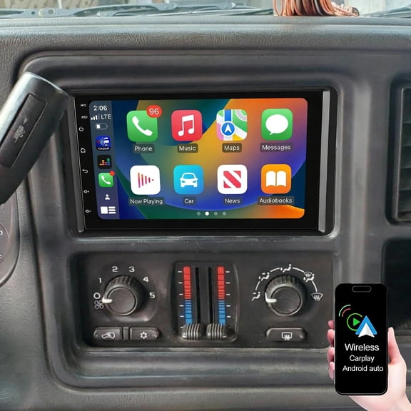 Gsuatey 7 inch Touchscreen Car Stereo for Chevrolet Silverado 1500 2500 3500 2003-2007, Double Din Car Radio with Wireless Carplay Android Auto GPS Bluetooth Mirror Link WiFi Backup Camera