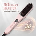 thumbnail image 2 of HOOICB Steam Hair Straightener Brush, 5 Heat Settings, LCD Display, Anti-Scald, 100-240V, Pink, 2 of 8