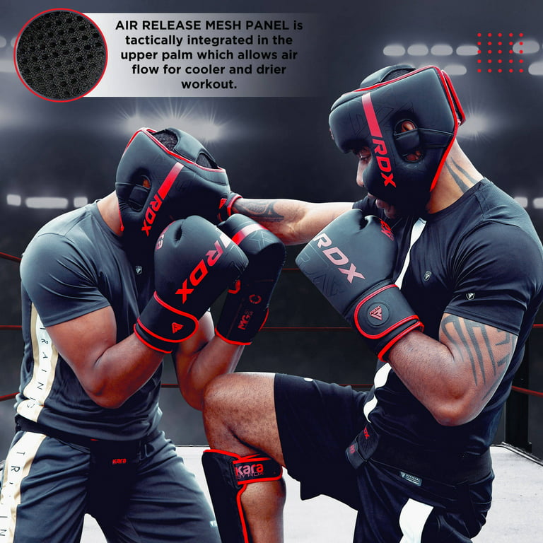 RDX Boxing Gloves Sparring, KARA Patent Training Mitt, MMA, White,8oz 